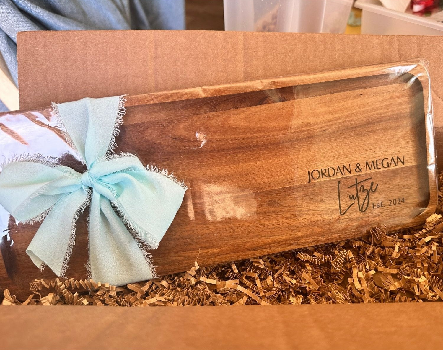 Personalized Solid Acacia Wood Serving Tray