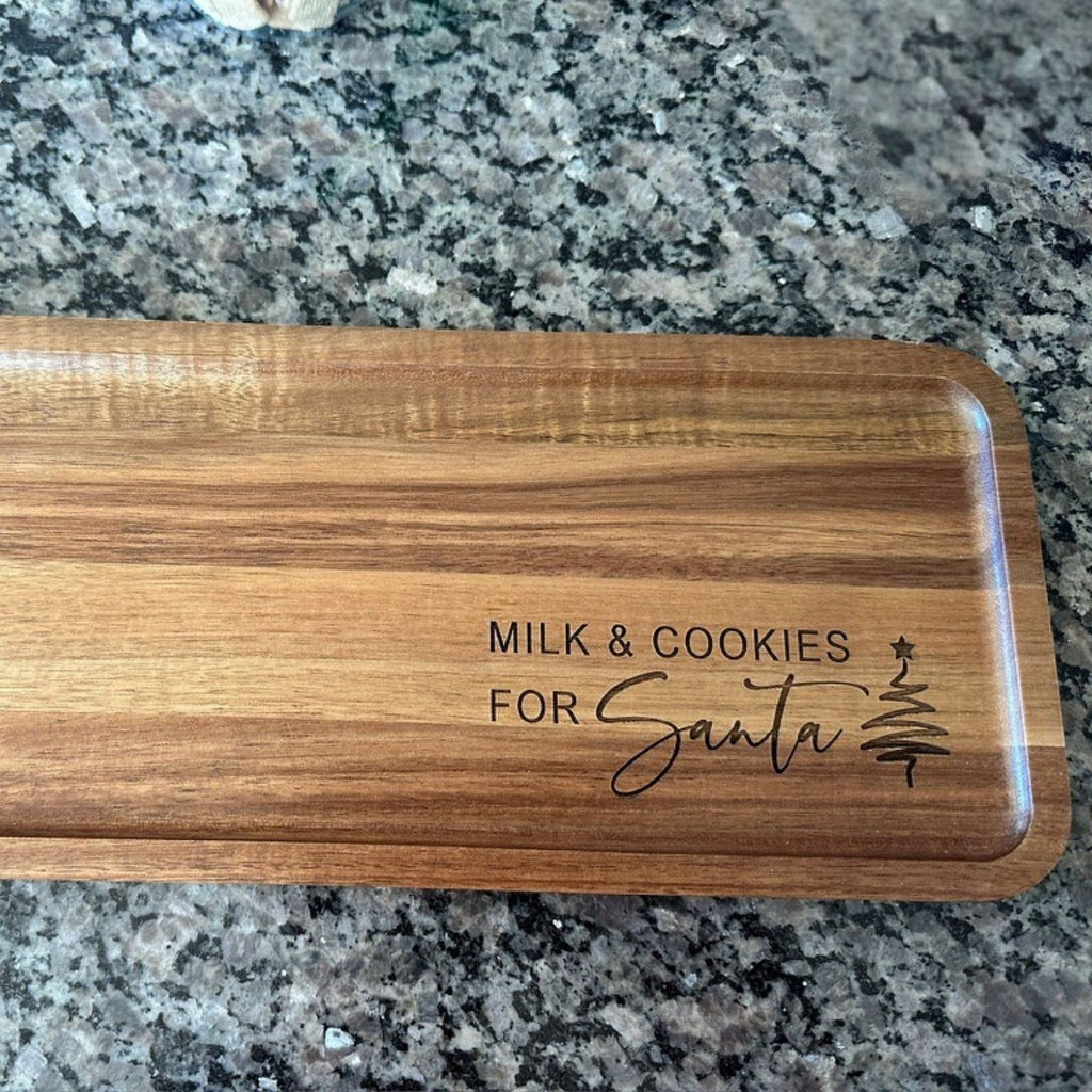 Personalized Solid Acacia Wood Serving Tray