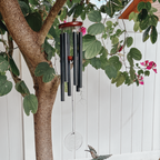 Personalized wind chimes outdoor decor with custom engraved acrylic sail
